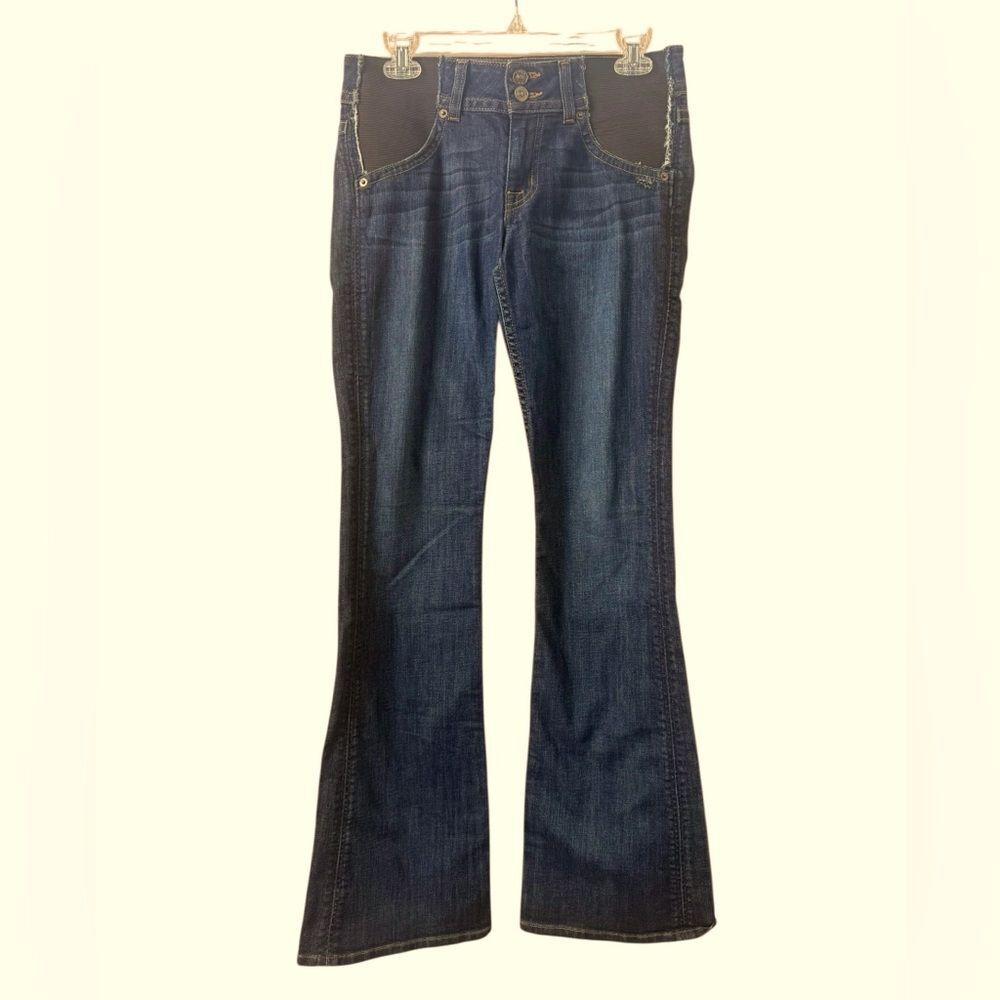 Hudson Maternity Jeans Blue Flare Wide Leg Denim